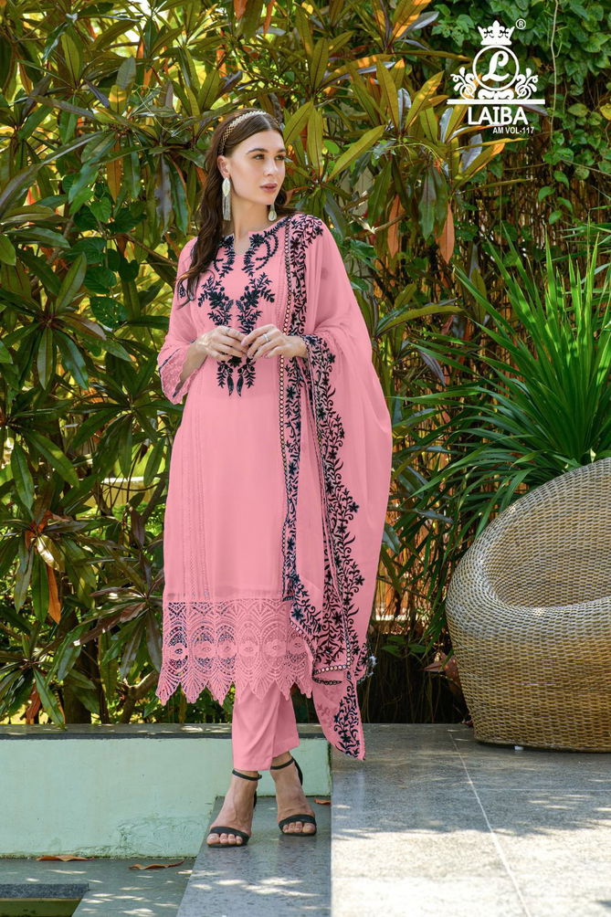 Am Vol 117 By Laiba Pure Georgette Pakistani Readymade Suits Catalog